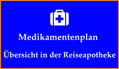 Medikamentenplan Übersicht in der Reiseapotheke